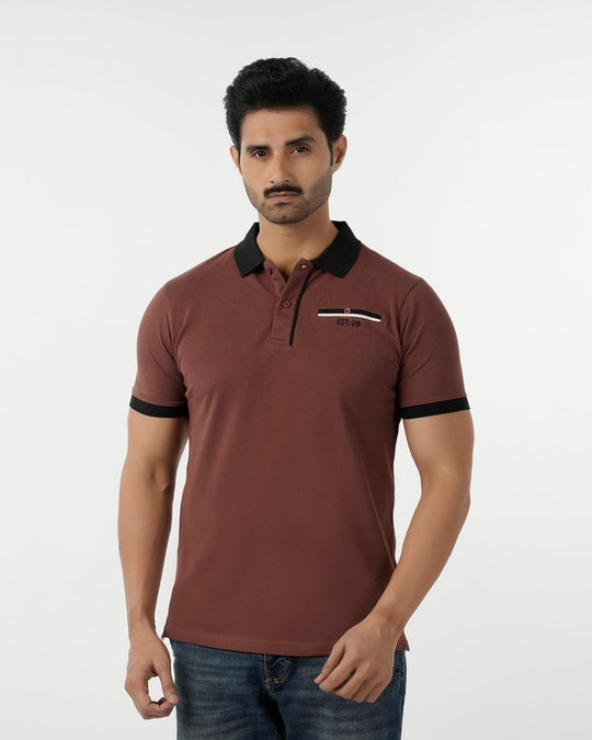 Eminent Men's Polo Half Sleeves T-Shirt - Chocolate Brown, Men's T-Shirts & Polos, Eminent, Chase Value