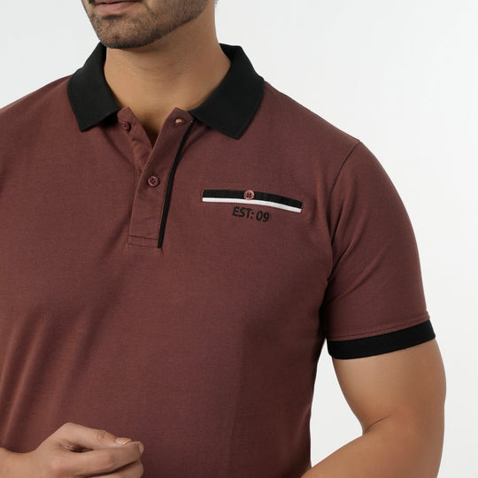 Eminent Men's Polo Half Sleeves T-Shirt - Chocolate Brown, Men's T-Shirts & Polos, Eminent, Chase Value