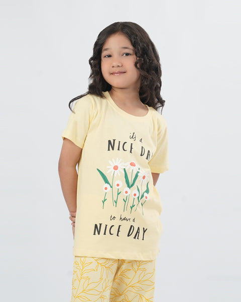 Girls' Half Sleeves Night Suit