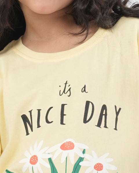 Girls' Half Sleeves Night Suit