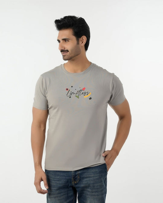 Eminent Men's Round Neck Half Sleeves Printed T-Shirt - Ash Grey, Men's T-Shirts & Polos, Eminent, Chase Value