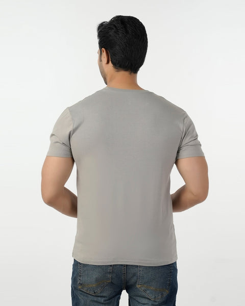 Eminent Men's Round Neck Half Sleeves Printed T-Shirt - Ash Grey, Men's T-Shirts & Polos, Eminent, Chase Value