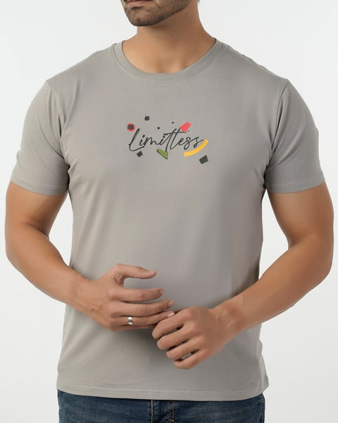 Eminent Men's Round Neck Half Sleeves Printed T-Shirt - Ash Grey, Men's T-Shirts & Polos, Eminent, Chase Value