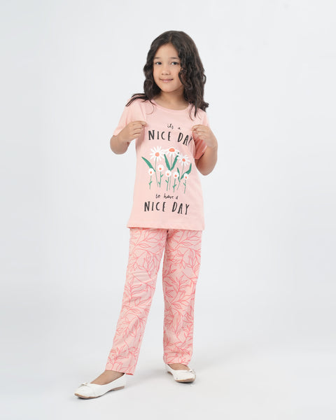 Girls' Half Sleeves Night Suit