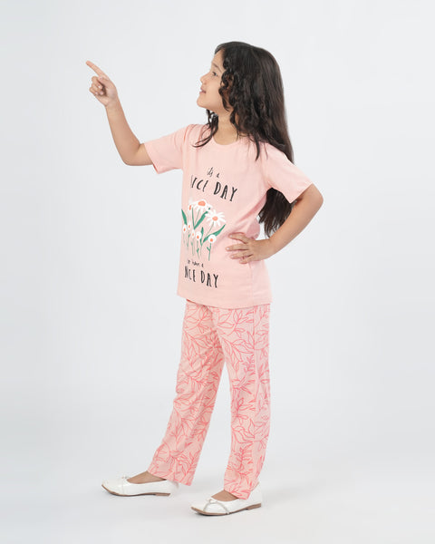 Girls' Half Sleeves Night Suit