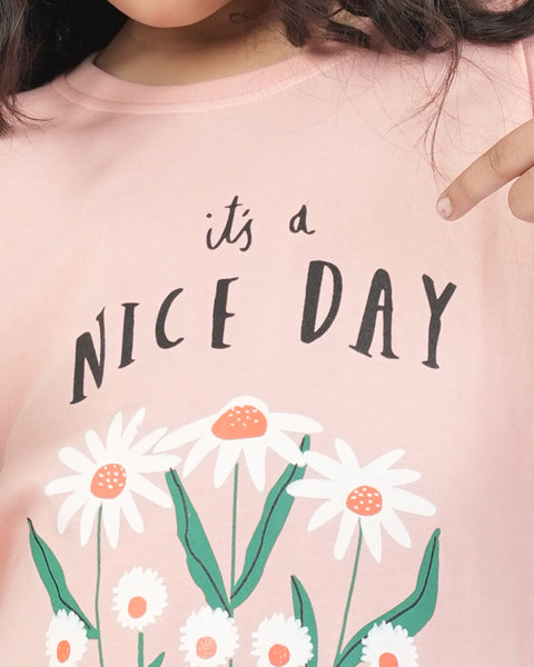 Girls' Half Sleeves Night Suit