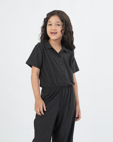 Solid Textured Jumpsuit