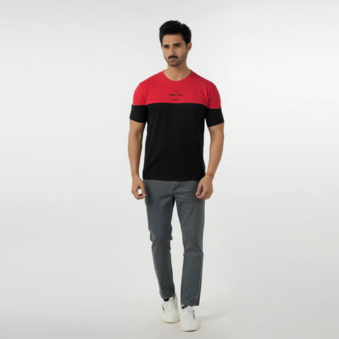Eminent Men's Round Neck Half Sleeves Printed T-Shirt - Black, Men's T-Shirts & Polos, Eminent, Chase Value