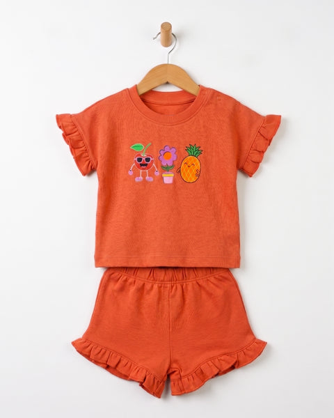 Newborn Girls' Interlock Co-ord Set
