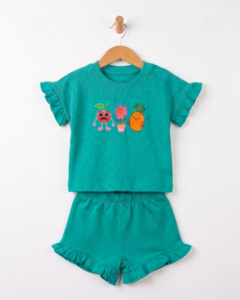 Newborn Girls' Interlock Co-ord Set