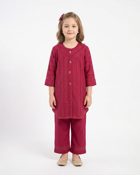 Girls' Fusion Embroidered Dyed 2Pc Suit