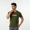 Eminent Men's Round Neck Half Sleeves Printed T-Shirt - Olive Green, Men's T-Shirts & Polos, Eminent, Chase Value