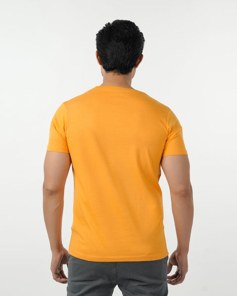 Eminent Men's Round Neck Half Sleeves Printed T-Shirt - Yellow, Men's T-Shirts & Polos, Eminent, Chase Value