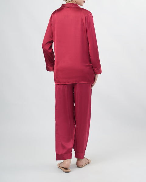 Women's Relaxed Fit Silk Pajama Set