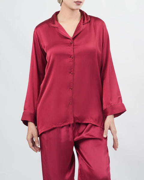 Women's Relaxed Fit Silk Pajama Set