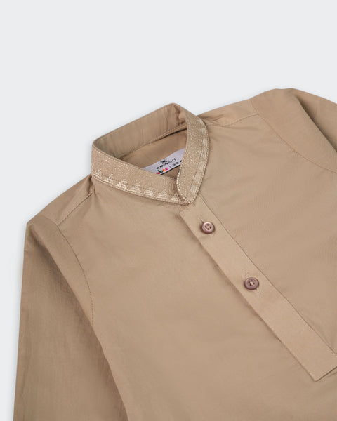 Newborn Boys' Plain Cotton Kurta Shalwar