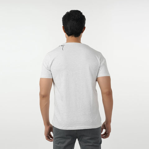 Eminent Men's Round Neck Half Sleeves Printed T-Shirt - Oatmeal, Men's T-Shirts & Polos, Eminent, Chase Value