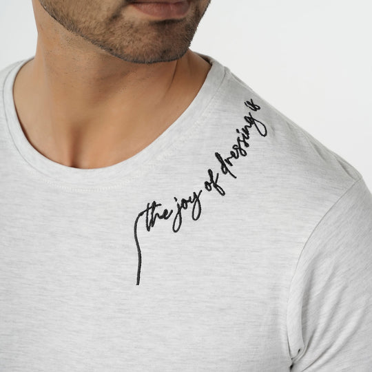 Eminent Men's Round Neck Half Sleeves Printed T-Shirt - Oatmeal, Men's T-Shirts & Polos, Eminent, Chase Value