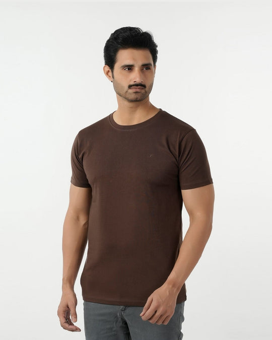 Eminent Men's Round Neck Half Sleeves T-Shirt - Brown, Men's T-Shirts & Polos, Eminent, Chase Value
