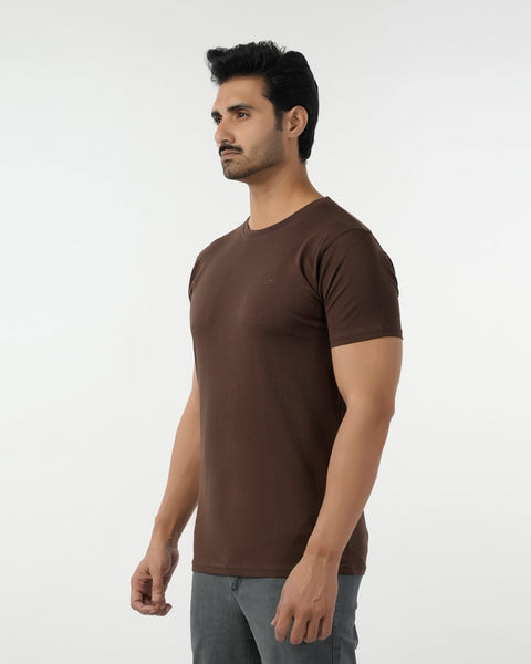 Eminent Men's Round Neck Half Sleeves T-Shirt - Brown, Men's T-Shirts & Polos, Eminent, Chase Value