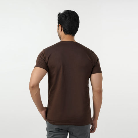 Eminent Men's Round Neck Half Sleeves T-Shirt - Brown, Men's T-Shirts & Polos, Eminent, Chase Value