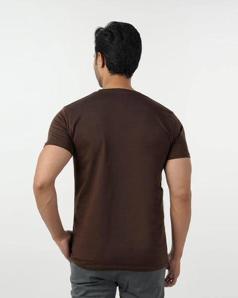 Eminent Men's Round Neck Half Sleeves T-Shirt - Brown, Men's T-Shirts & Polos, Eminent, Chase Value