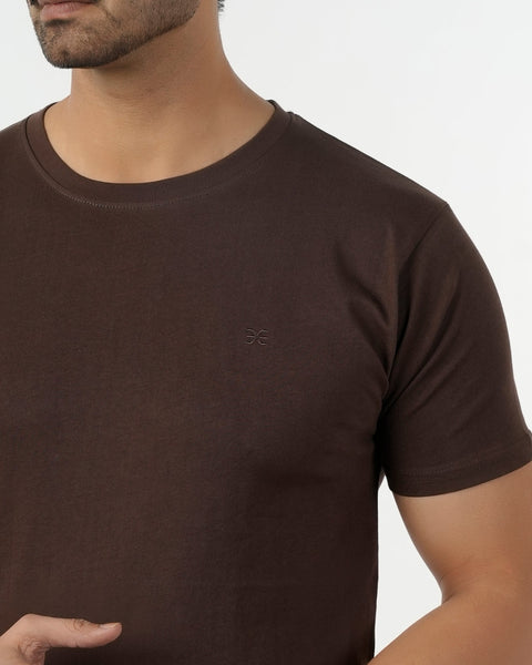 Eminent Men's Round Neck Half Sleeves T-Shirt - Brown, Men's T-Shirts & Polos, Eminent, Chase Value