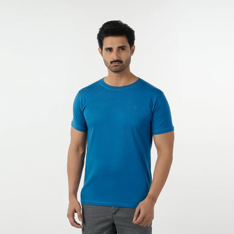 Eminent Men's Round Neck Half Sleeves T-Shirt - Mid Blue, Men's T-Shirts & Polos, Eminent, Chase Value