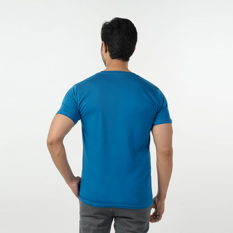 Eminent Men's Round Neck Half Sleeves T-Shirt - Mid Blue, Men's T-Shirts & Polos, Eminent, Chase Value