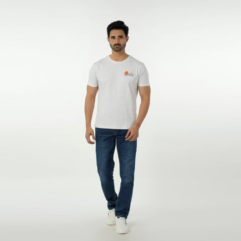 Eminent Men's Round Neck Half Sleeves Printed T-Shirt - Oatmeal, Men's T-Shirts & Polos, Eminent, Chase Value