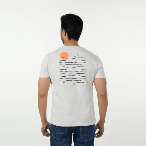 Eminent Men's Round Neck Half Sleeves Printed T-Shirt - Oatmeal, Men's T-Shirts & Polos, Eminent, Chase Value
