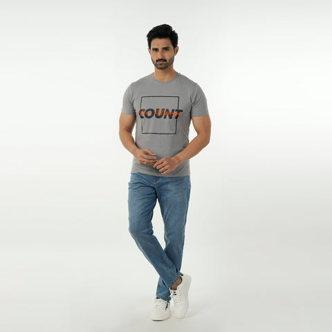 Eminent Men's Round Neck Half Sleeves Printed T-Shirt - Frost Grey, Men's T-Shirts & Polos, Eminent, Chase Value