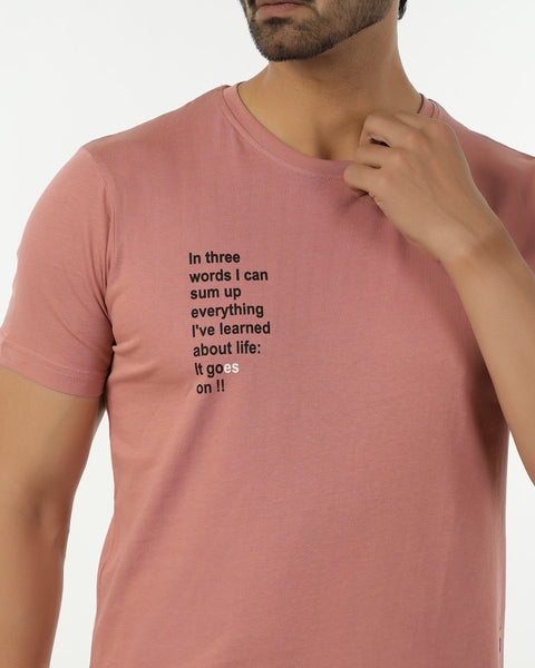 Eminent Men's Round Neck Half Sleeves Printed T-Shirt - Pink, Men's T-Shirts & Polos, Eminent, Chase Value
