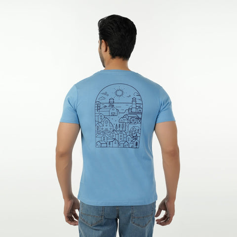 Eminent Men's Round Neck Half Sleeves T-Shirt - Pacific, Men's T-Shirts & Polos, Eminent, Chase Value