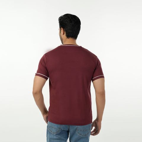 Eminent Men's Printed Half Sleeves T-Shirt - Maroon, Men's T-Shirts & Polos, Eminent, Chase Value