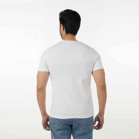 Eminent Men's Round Neck Half Sleeves Printed T-Shirt - White, Men's T-Shirts & Polos, Eminent, Chase Value