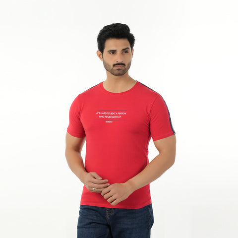 Eminent Men's Round Neck Half Sleeves Printed T-Shirt - Red, Men's T-Shirts & Polos, Eminent, Chase Value