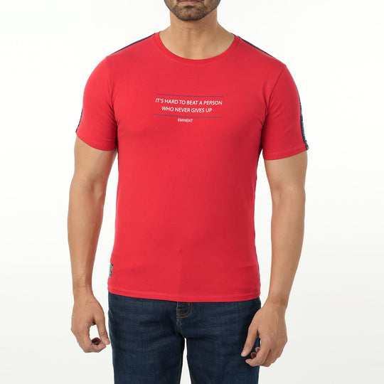 Eminent Men's Round Neck Half Sleeves Printed T-Shirt - Red, Men's T-Shirts & Polos, Eminent, Chase Value