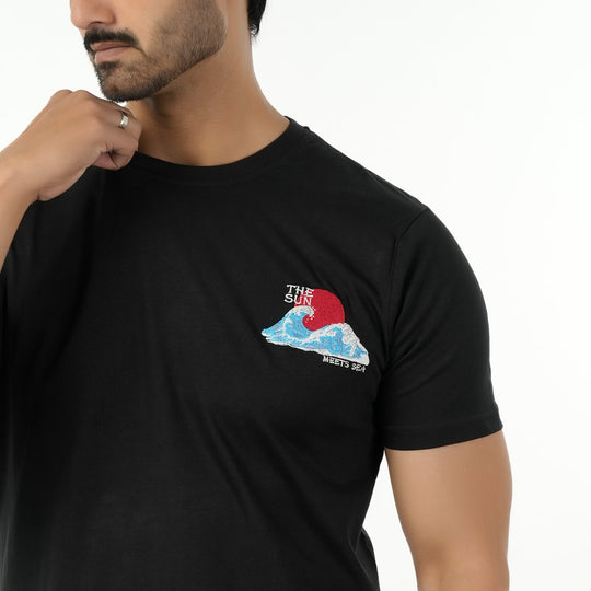 Eminent Men's Round Neck Half Sleeves Printed T-Shirt - Black, Men's T-Shirts & Polos, Eminent, Chase Value