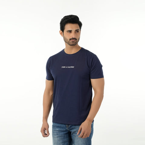 Men's Eminent Round Neck Half Sleeves Printed T-Shirt - Navy Blue, Men's T-Shirts & Polos, Eminent, Chase Value