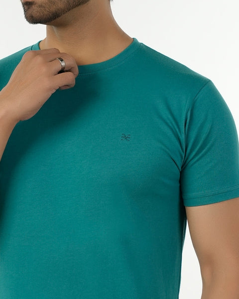 Eminent Men's Half Sleeves Round Neck T-Shirt - Teal, Men's T-Shirts & Polos, Eminent, Chase Value