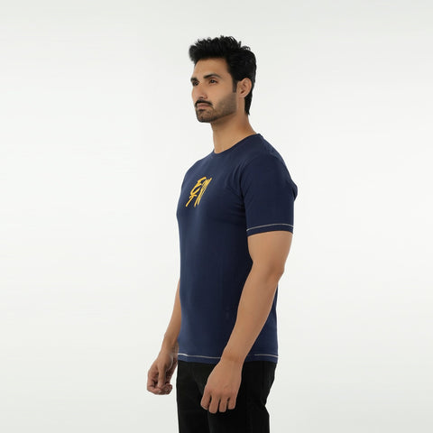 Eminent Men's Round Neck Half Sleeves Printed T-Shirt - Navy Blue, Men's T-Shirts & Polos, Eminent, Chase Value