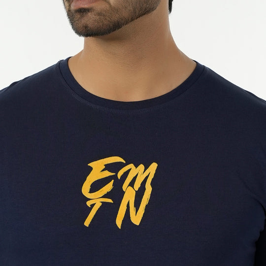 Eminent Men's Round Neck Half Sleeves Printed T-Shirt - Navy Blue, Men's T-Shirts & Polos, Eminent, Chase Value