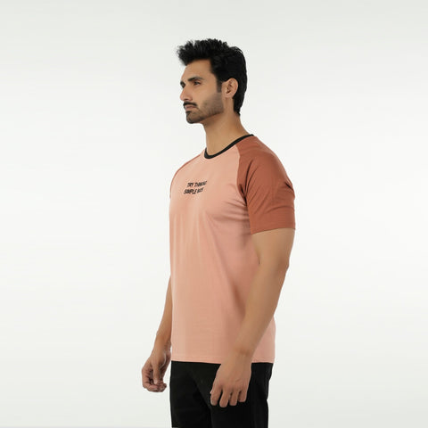 Eminent Men's Round Neck Half Sleeves Printed T-Shirt - Brown, Men's T-Shirts & Polos, Eminent, Chase Value