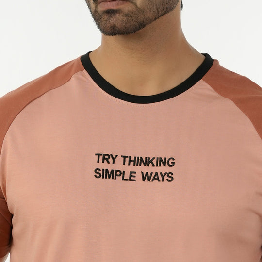 Eminent Men's Round Neck Half Sleeves Printed T-Shirt - Brown, Men's T-Shirts & Polos, Eminent, Chase Value