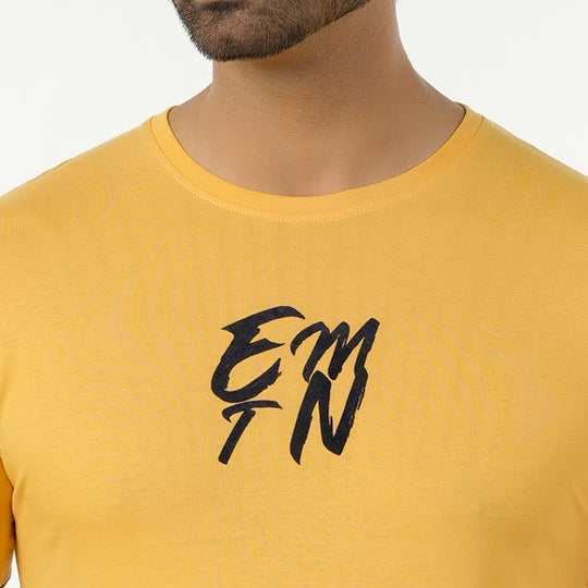 Eminent Men's Round Neck Half Sleeves Printed T-Shirt - Yellow, Men's T-Shirts & Polos, Eminent, Chase Value