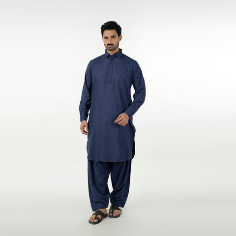 Eminent Trim Fit Shalwar Kameez - Ink Blue, Men's Shalwar Kameez, Eminent, Chase Value