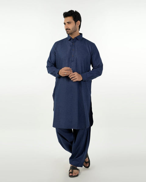 Eminent Trim Fit Shalwar Kameez - Ink Blue, Men's Shalwar Kameez, Eminent, Chase Value