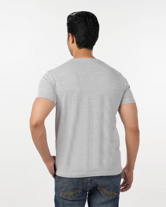 Eminent Men's Round Neck Half Sleeves Printed T-Shirt - Ash Grey, Men's T-Shirts & Polos, Eminent, Chase Value