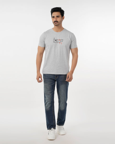 Eminent Men's Round Neck Half Sleeves T-Shirt - Ash Grey, Men's T-Shirts & Polos, Eminent, Chase Value